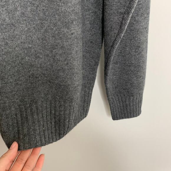 Naadam Mockneck Wool Blend Sweater Men Grey XL Cashmere Wool - Picture 8 of 15